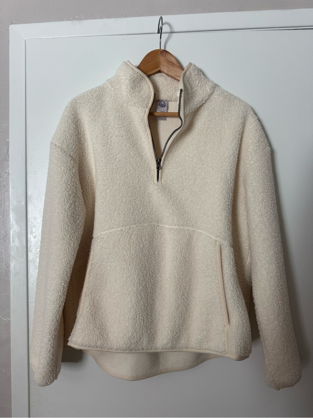 Te Verde Cream Sherpa Zip Pullover